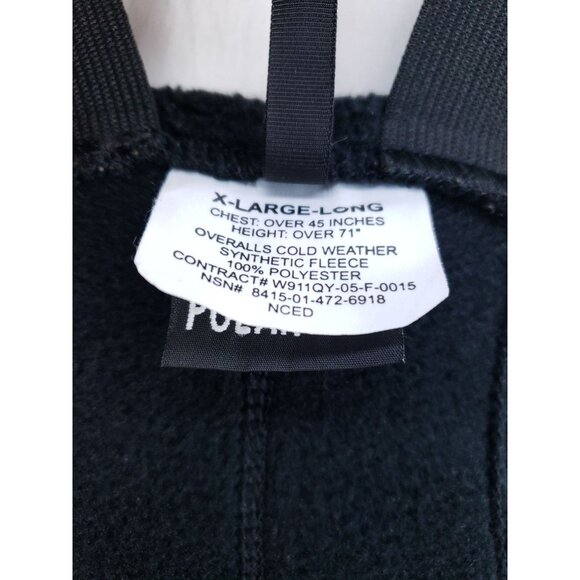 Polartec X-Large Long Black Overalls Cold Weather Synthetic Fleece Polyester - Picture 8 of 10